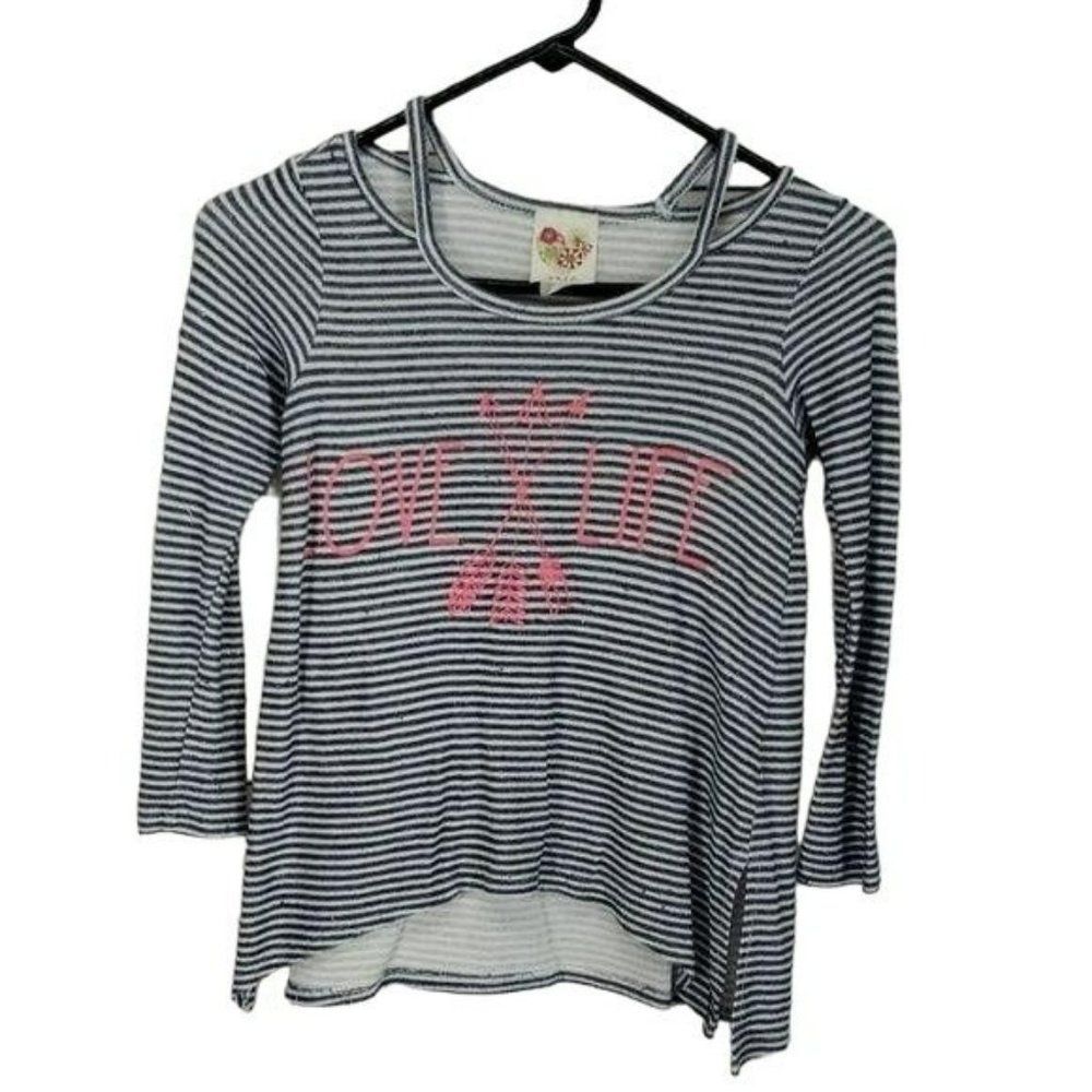 Kiddo by Katie striped keyhole shoulder blouse‎